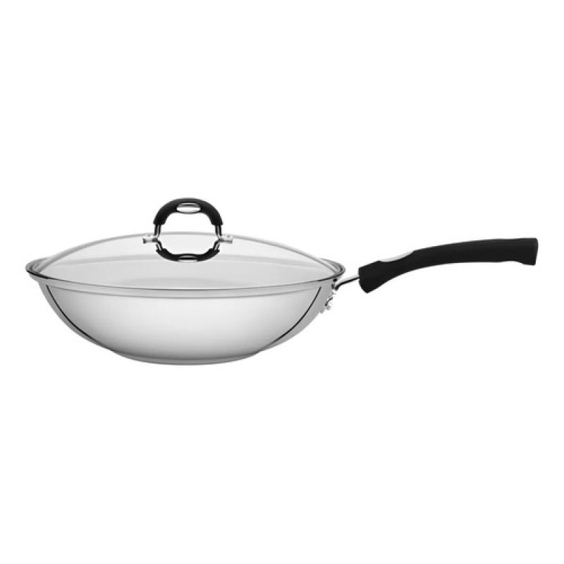 Wok De Acero Inox Con Tapa Solar Tramontina 28 Cm