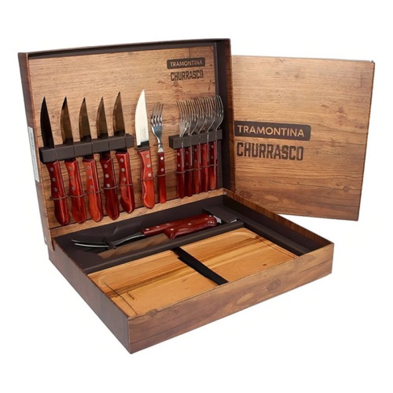 Set Juego Cubiertos Asado Polywood Tramontina 15 Pz