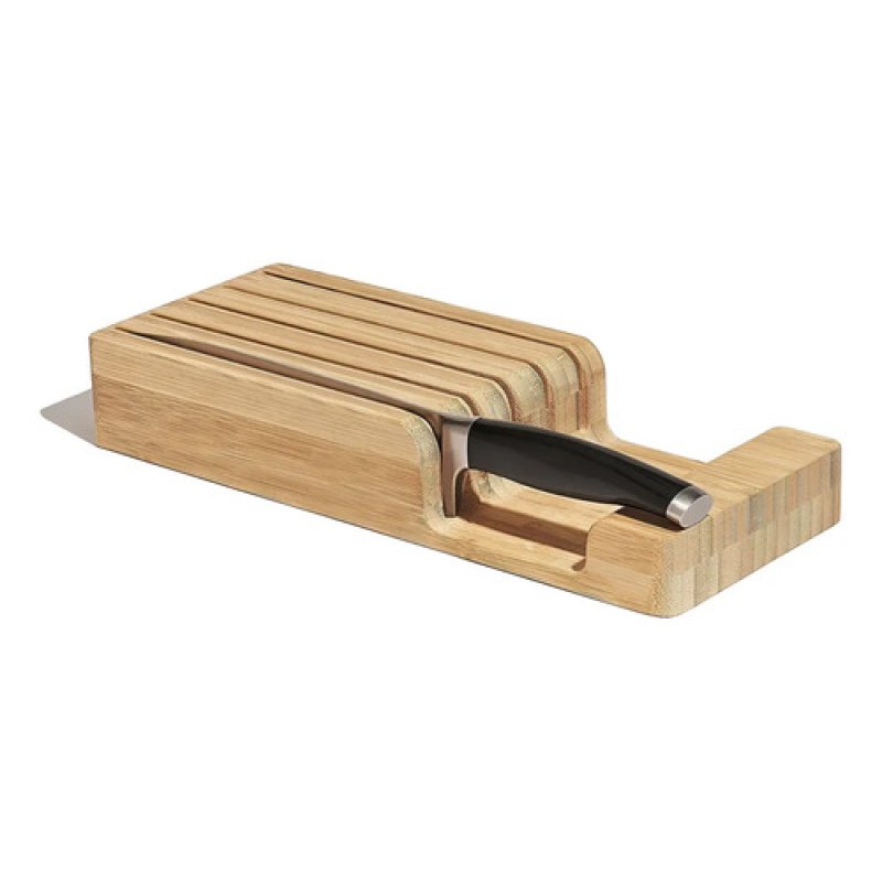 Porta Cuchillas Simple Para Cajon Bamboo 33x14x5.3cm Marrón Claro