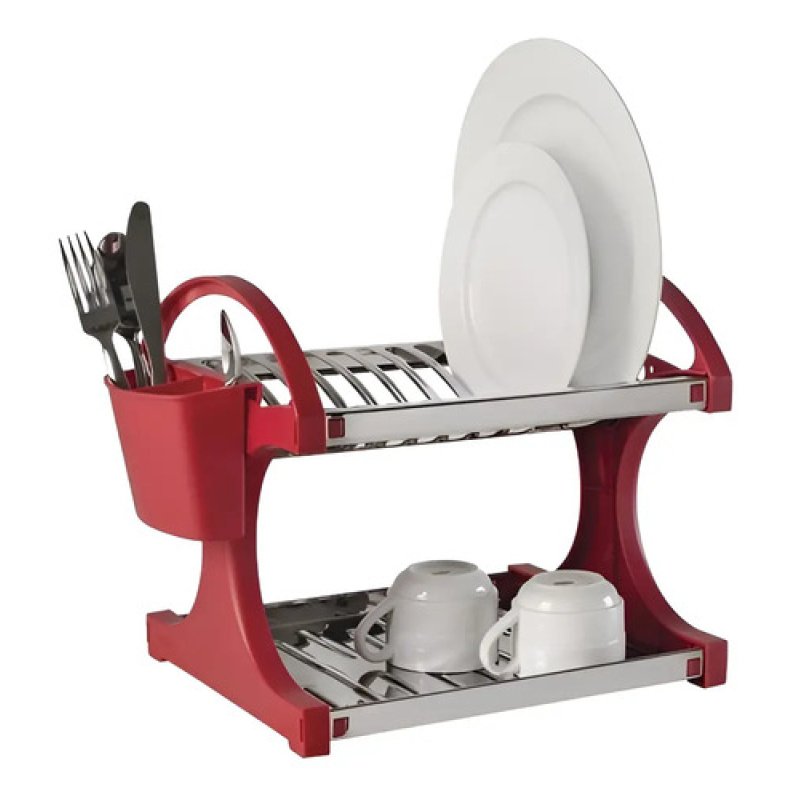 Escurridor Cap 16 Platos Acero Inox Suprema Rojo Brinox