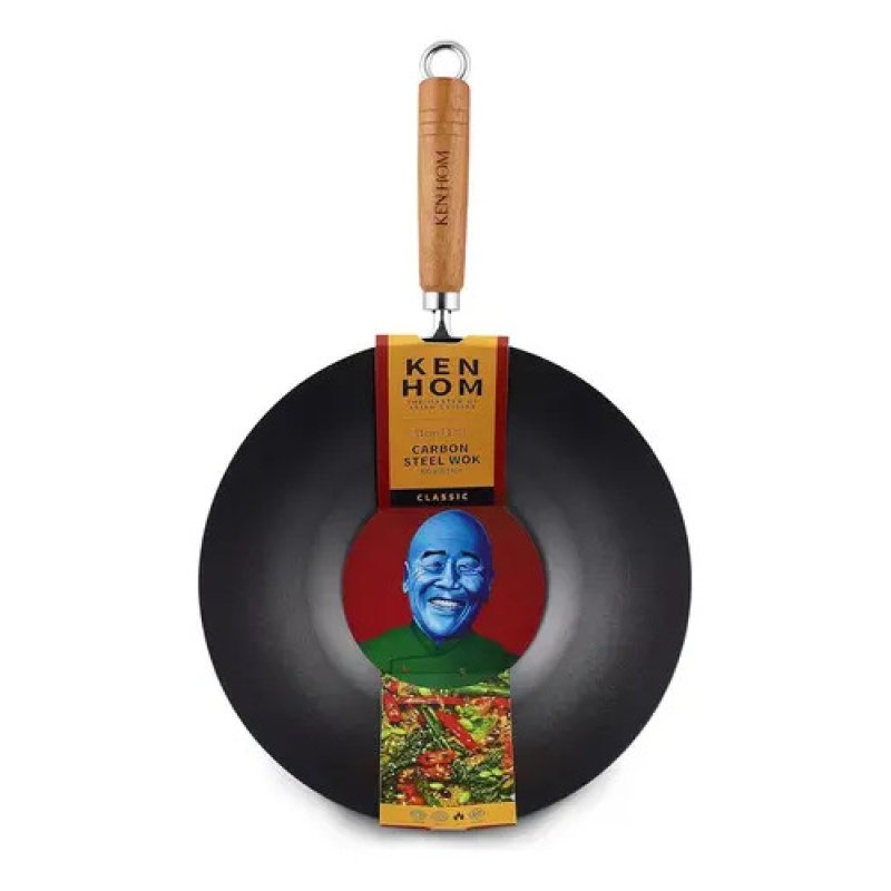 Wok De Acero Al Carbono Ken Hom 31 Cm Color Negro
