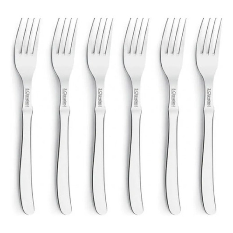 Set De 6 Tenedores De Mesa Acero Inoxidable 3 Claveles