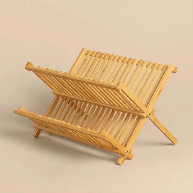 Escurridor De Platos Selecta Bamboo De Mesa 40x32x26cm Marrón Plegable