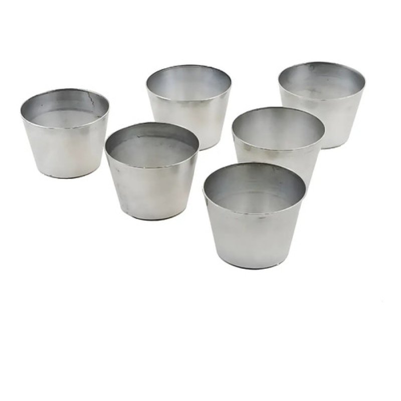 Molde Para Flan Individual X6 Flanera De Aluminio 7cm Cocina Color Plateado