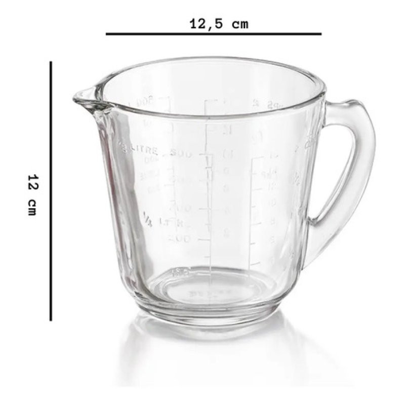 Taza Medidora Vidrio 500 Ml Pyr O Rey Crisa
