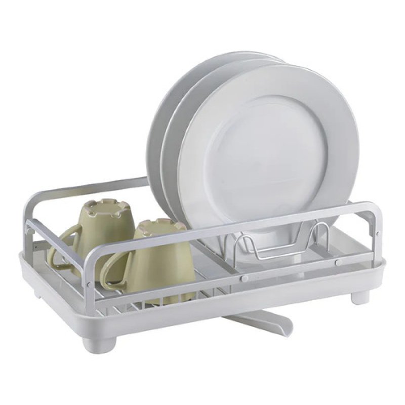 Escurridor Aluminio Selecta Mesa 38x21.5cm Con Secavasos 8 Platos Plata/blanco