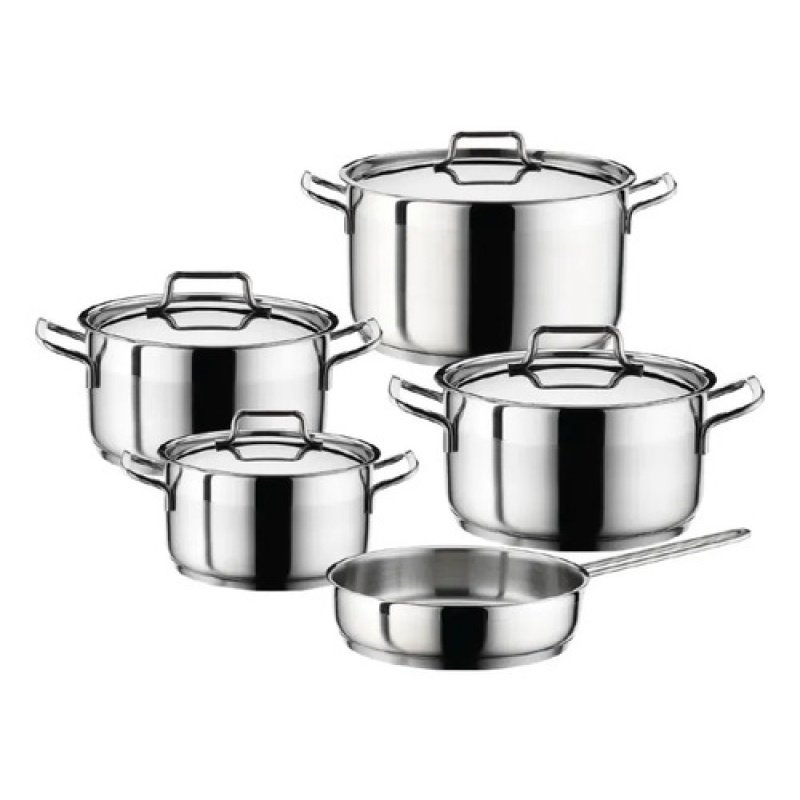 Juego De Bateria 9 Piezas Acero Inoxidable Anett Hascevher