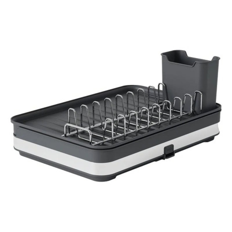 Escurridor De Platos Extensible Selecta 9 Platos Con Cubiertero Y Secavasos Gris