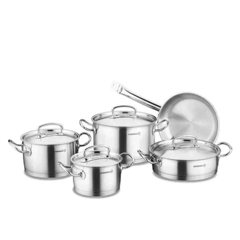 Juego De Bateria Korkmaz Proline 9 Piezas Acero Inox Proline