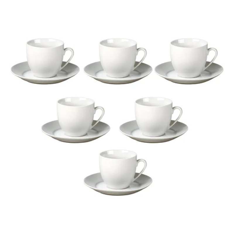 Taza De Te 220ml Con Plato 6 Unidades Blanca Selecta Blanco Taza Te O Cafe
