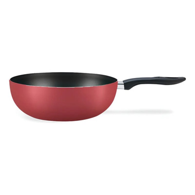 Wok Antiadherente De Aluminio Brinox Chilli De 28 Rojo