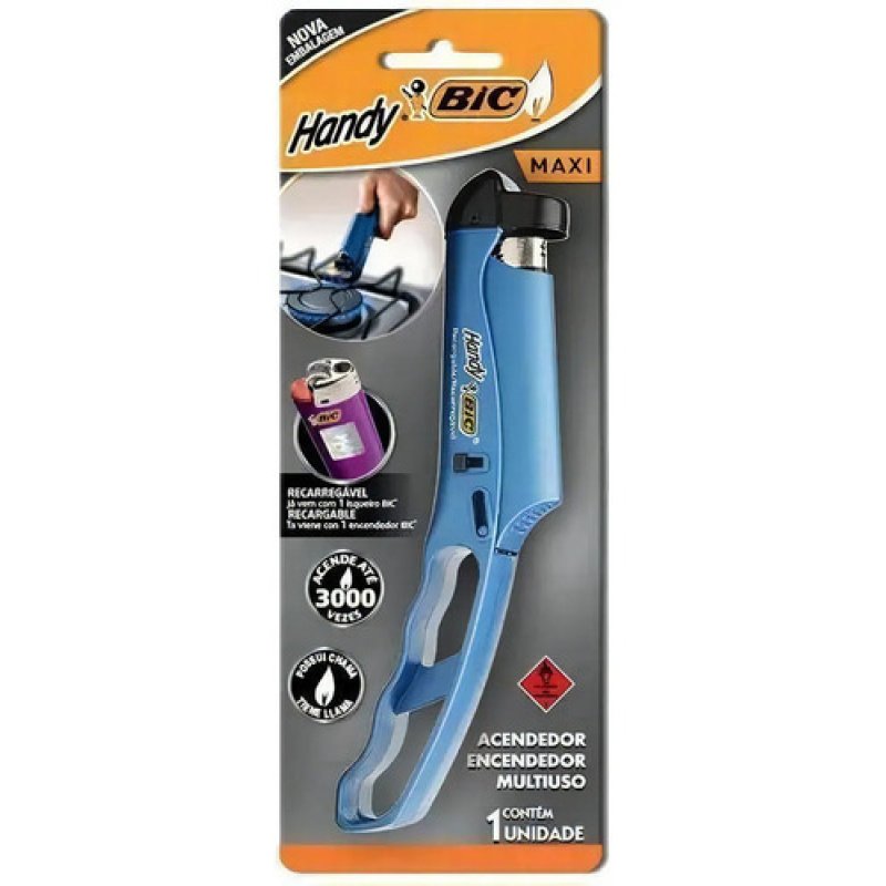 Encendedor Recargable Multiuso Bic Maxi Con Encendedor Gris Oscuro