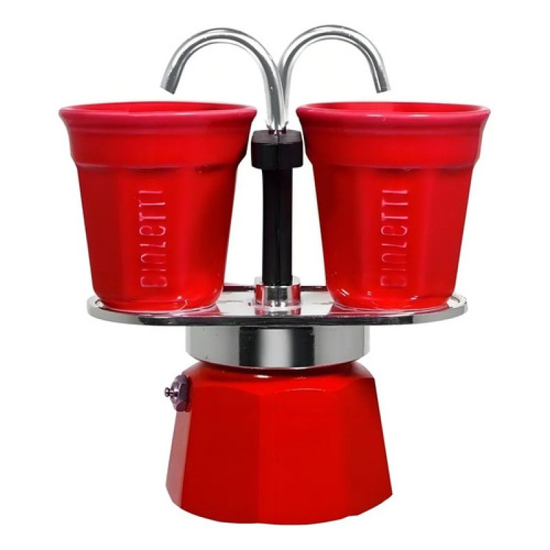 Cafetera Bialetti Set Mini Express 2 Cups Roja Italiana Rojo