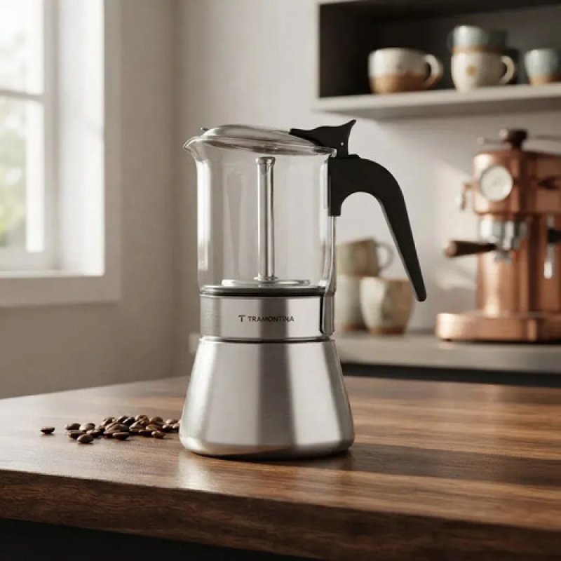 Cafetera Italiana Tramontina Para Espresso De Acero Inox - 600